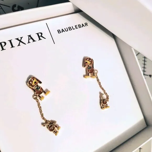 Disney Pixar Toy Story Slink Slinky Dog Dachshund Baublebar 2-Hole Earrings - Picture 2 of 6